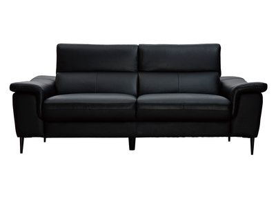 3-Sitzer schwarzes Ledersofa mit verstellbaren Kopfstützen ROMEO - Büffelleder - 3-Sitzer schwarzes Ledersofa mit verstellbaren Kopfstützen ROMEO - Büffelleder
