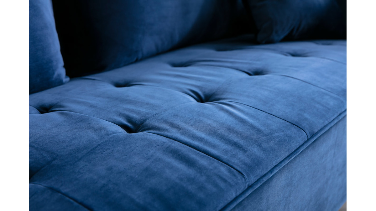 3-Sitzer-Sofa aus blauem Samt BEKA