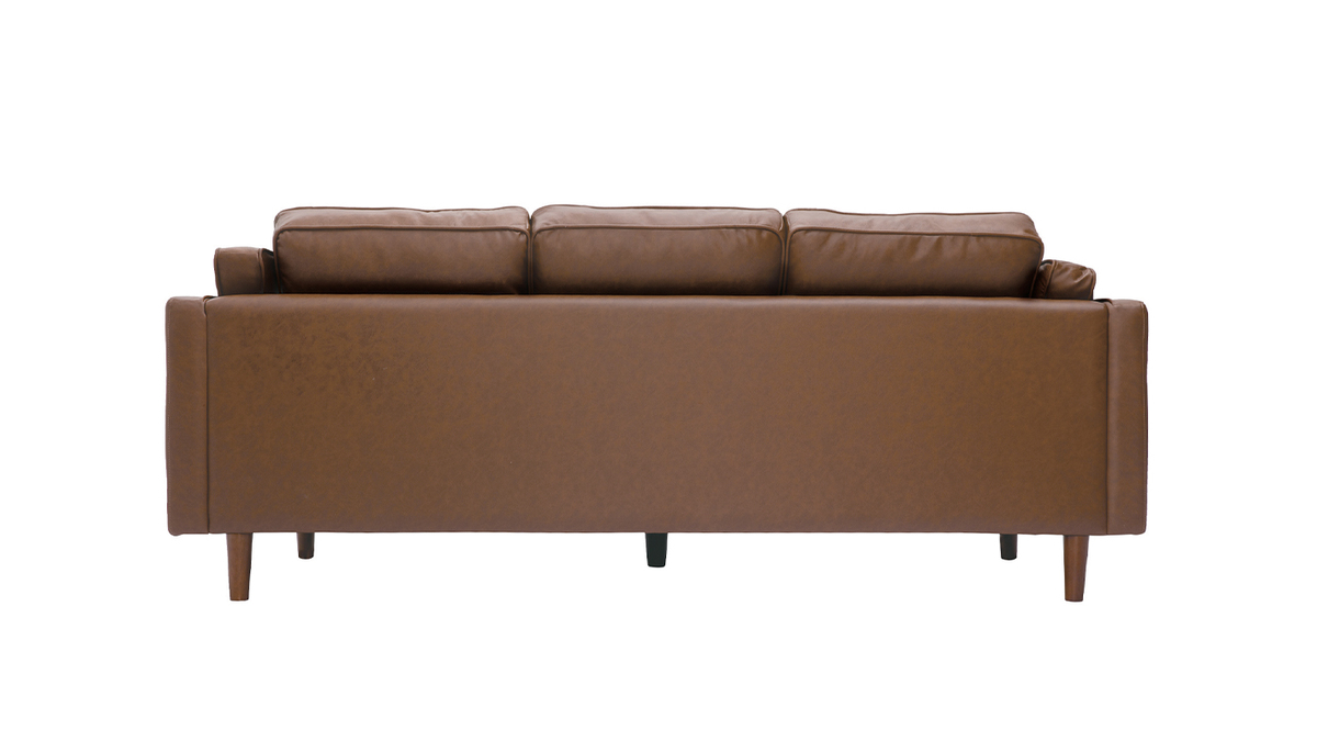 3-Sitzer-Sofa aus braunem Leder BRADLEY - Bffelleder