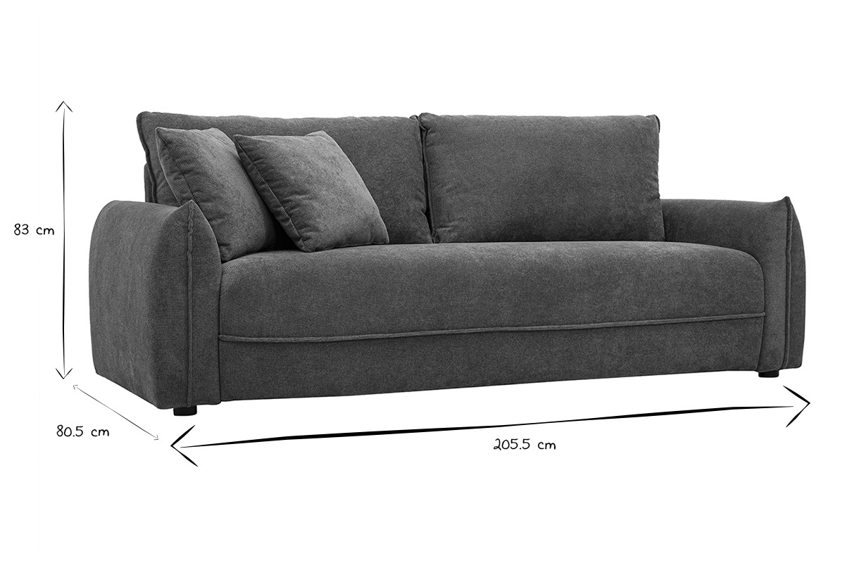 3-Sitzer-Sofa aus gr�n-khaki Chenille-Stoff PIO