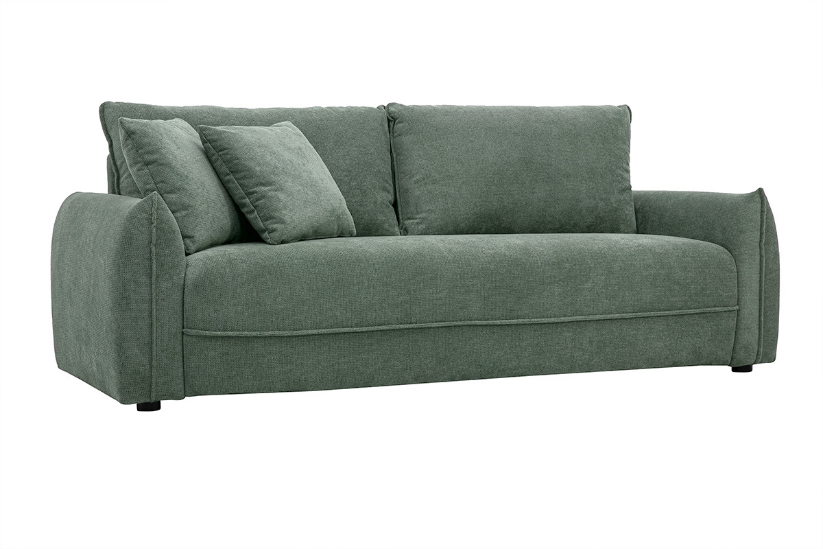 3-Sitzer-Sofa aus gr�n-khaki Chenille-Stoff PIO