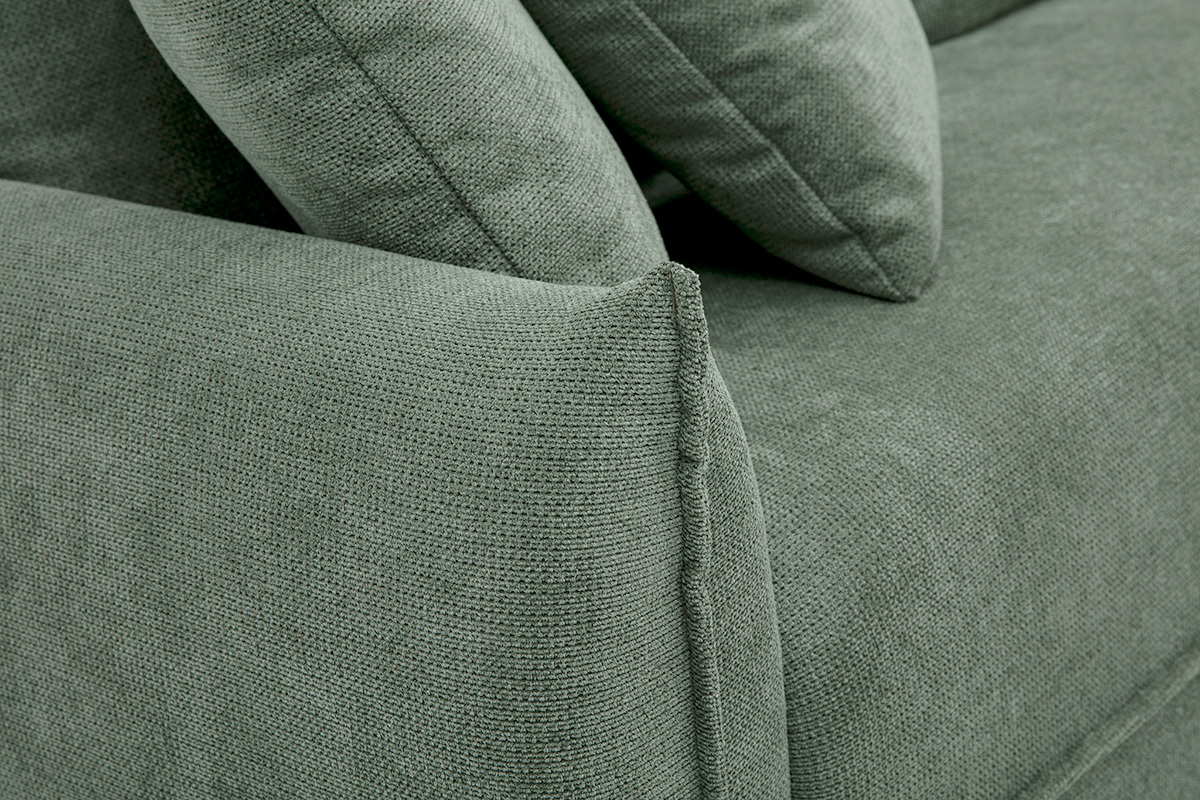 3-Sitzer-Sofa aus gr�n-khaki Chenille-Stoff PIO