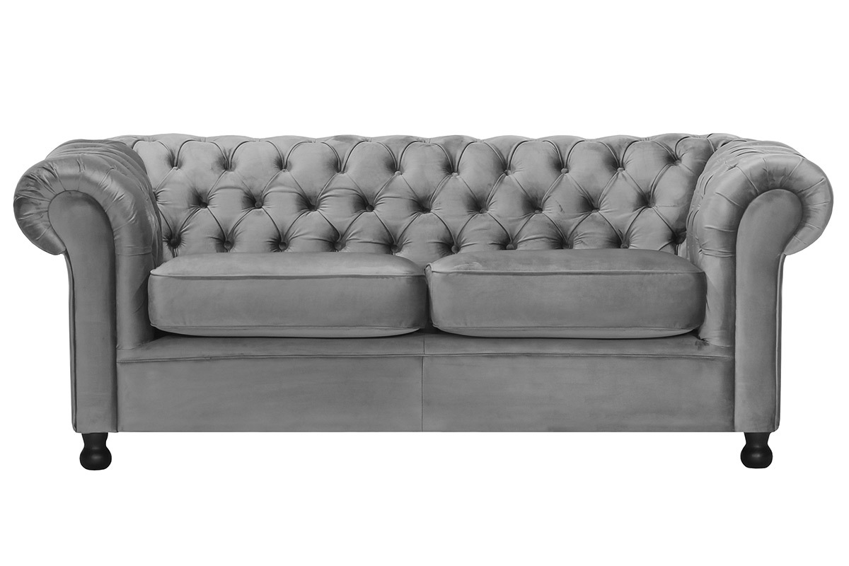 3-Sitzer-Sofa CHESTERFIELD Dunkelgrau
