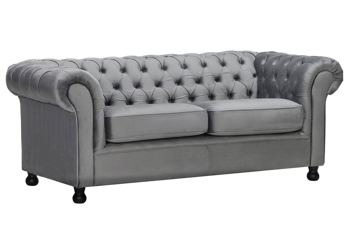 3-Sitzer-Sofa CHESTERFIELD Dunkelgrau