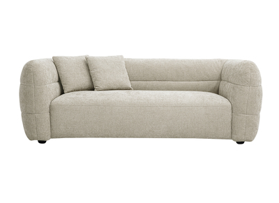 3-Sitzer Sofa in beigefarbenem Samteffekt strukturiertem Stoff JOYA