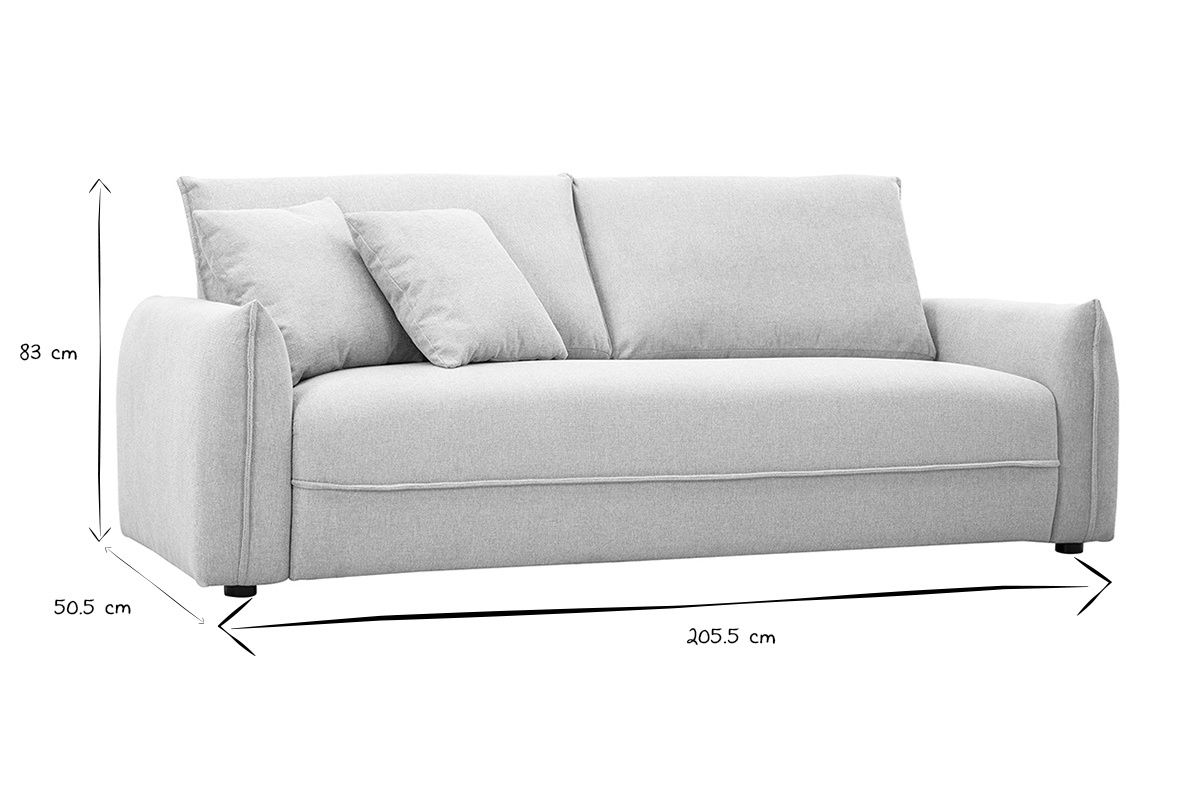 3-Sitzer Sofa in strukturiertem Samt-Effekt-Stoff beige PIO