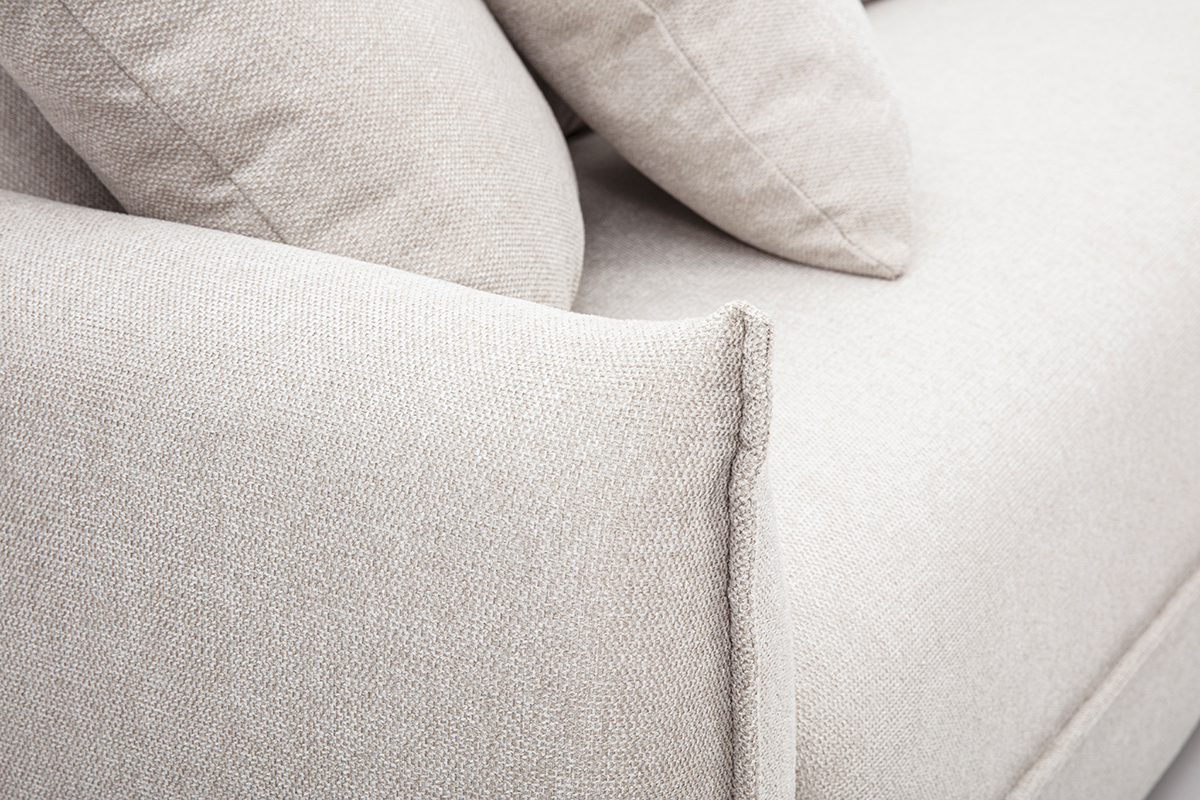 3-Sitzer Sofa in strukturiertem Samt-Effekt-Stoff beige PIO