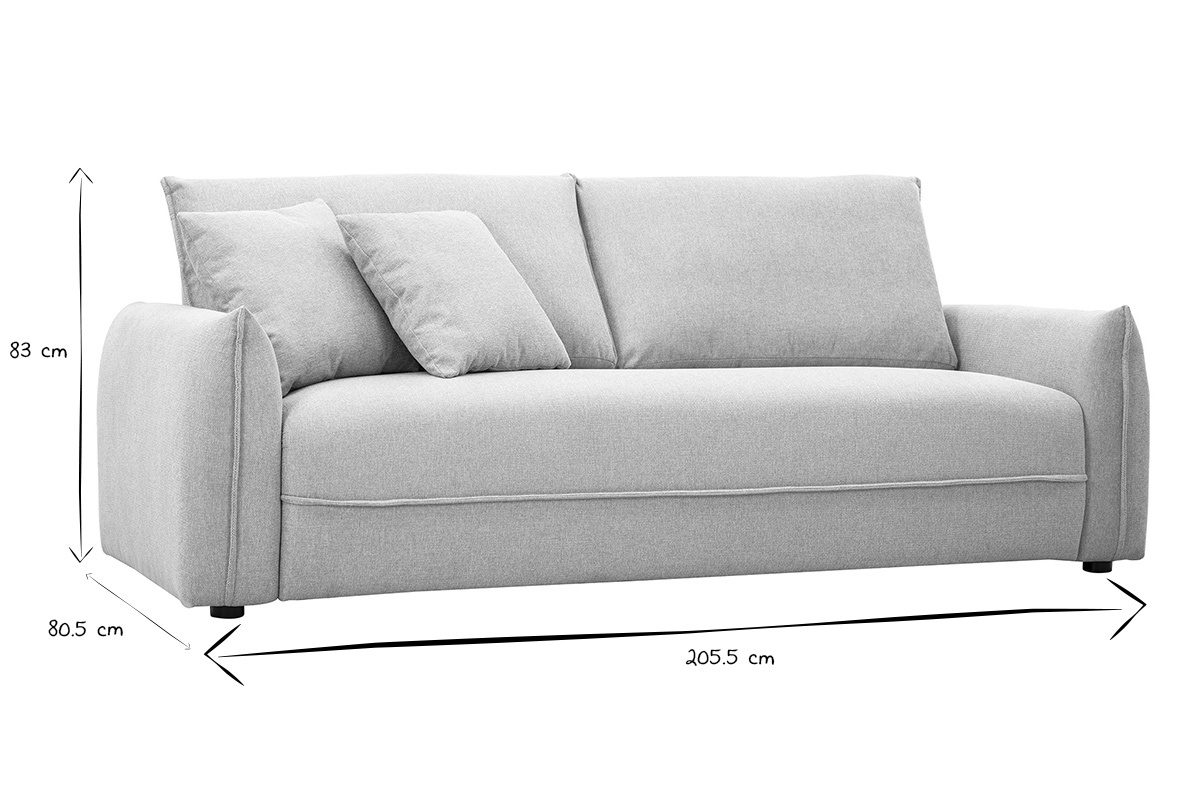 3-Sitzer Sofa in strukturiertem Samt-Effekt-Stoff beige PIO