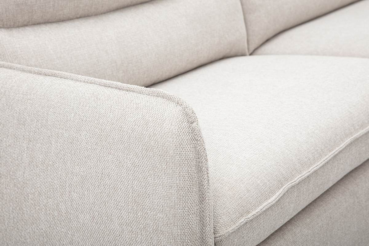 3-Sitzer Sofa in texturiertem, samtigem Beigestoff RENZO