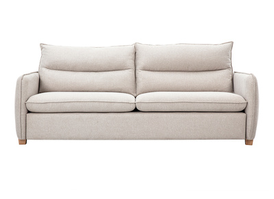 3-Sitzer Sofa in texturiertem, samtigem Beigestoff RENZO