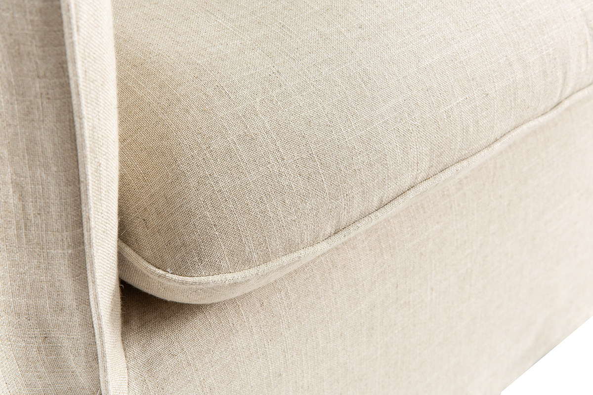 3-Sitzer-Sofa mit abnehmbarem Bezug aus Naturleinen MERLIN