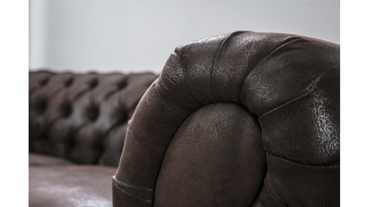 3-Sitzer-Sofa Vintage Braun CHESTERFIELD