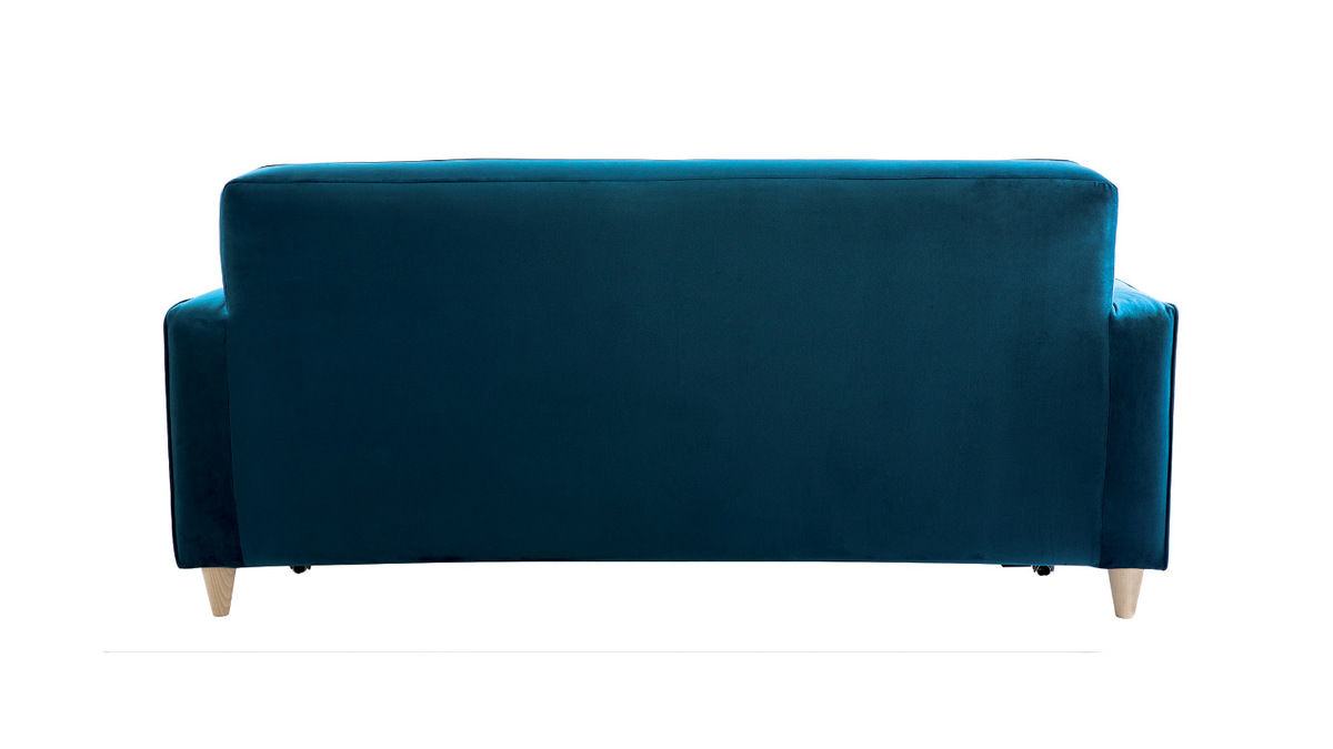 3-Sitzer-Sofabett in pfauenblauem Samt CIGALE