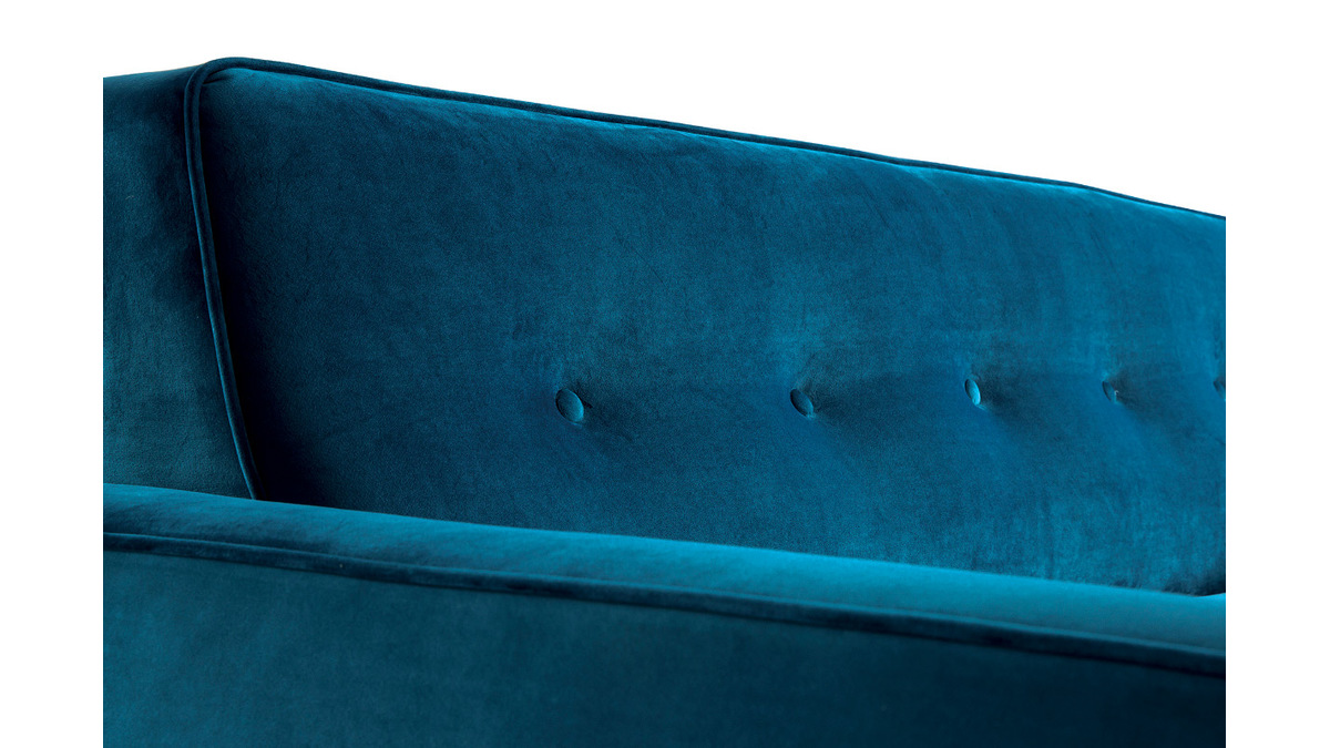 3-Sitzer-Sofabett in pfauenblauem Samt CIGALE