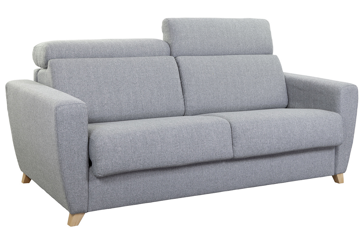 3-Sitzer-Sofabett mit verstellbaren Kopfsttzen in grau GOYA