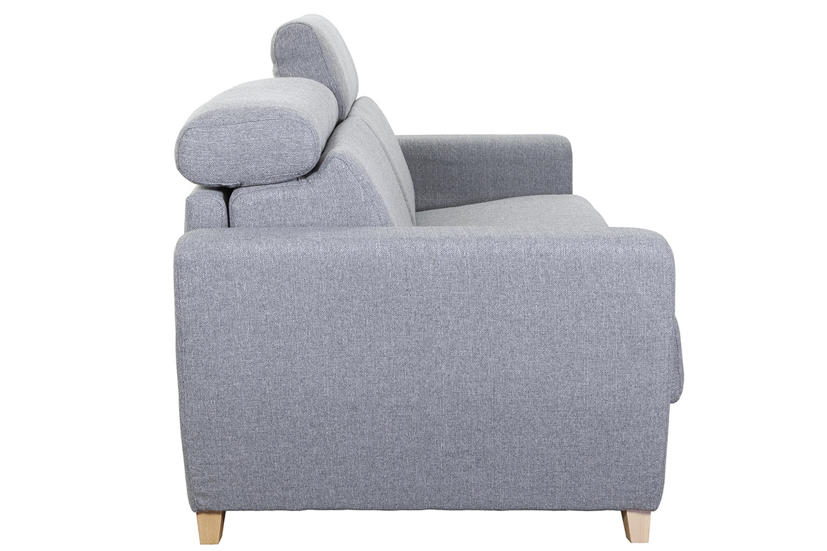 3-Sitzer-Sofabett mit verstellbaren Kopfsttzen in grau GOYA