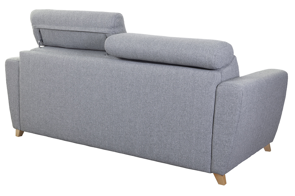 3-Sitzer-Sofabett mit verstellbaren Kopfsttzen in grau GOYA
