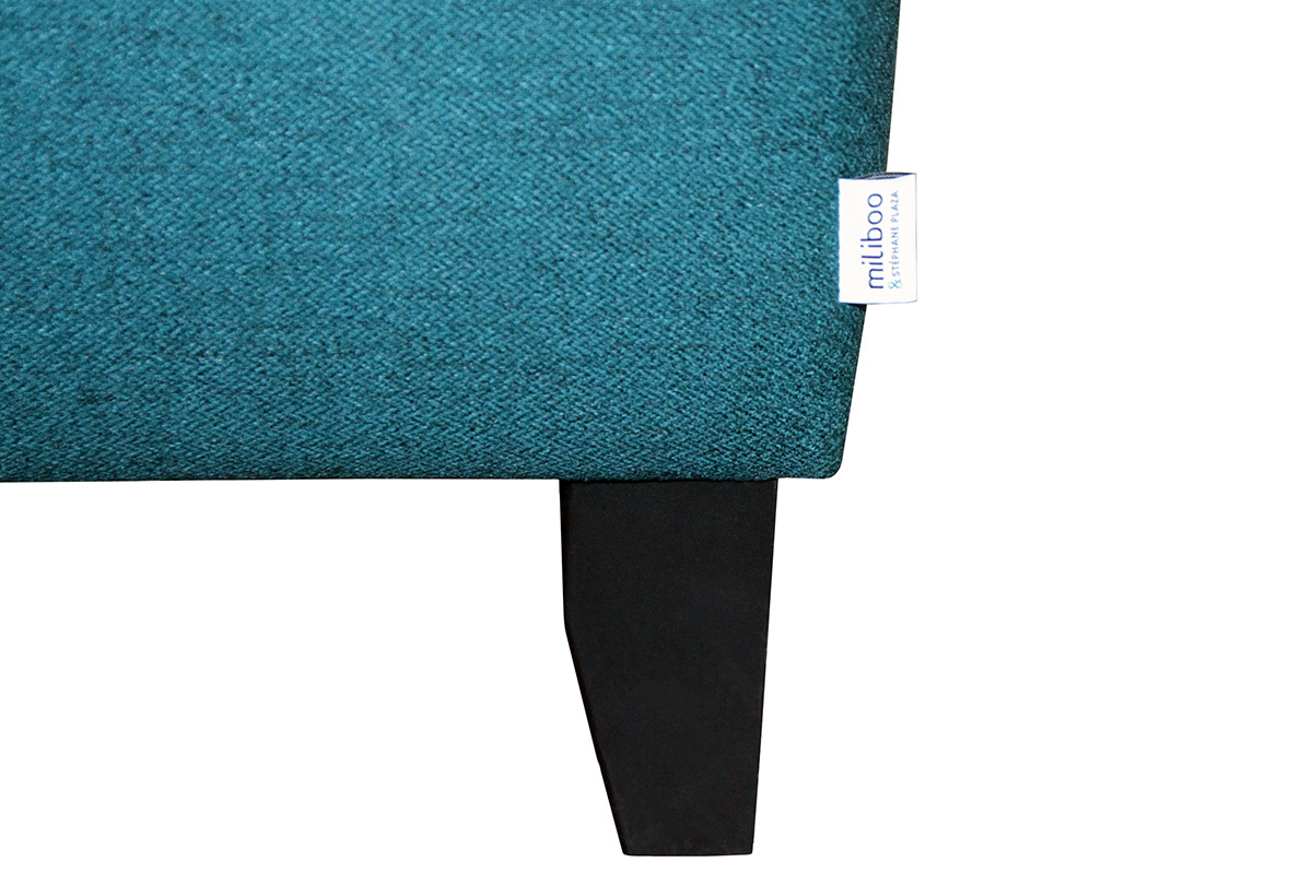 3-Sitzer-Wende-Sofa aus pfauenblauem, bedrucktem Pflanzenmusterstoff HARRISON