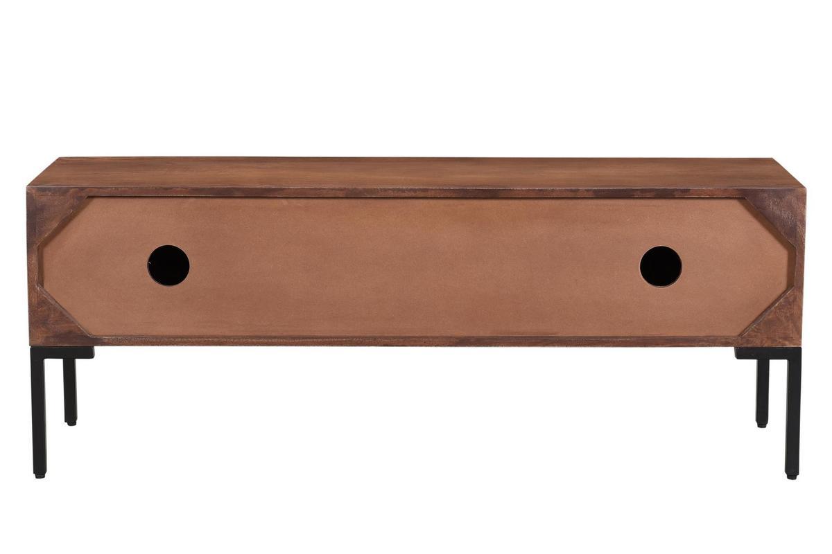 3-triges TV-Lowboard ONDA aus massivem Mangoholz und Metall