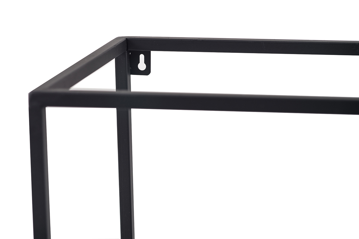 3er-Set industrieller rechteckiger Wandregale KARL schwarzes Metall