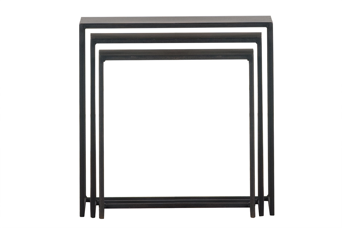 3er-Set Satztische KARL schwarzes Metall