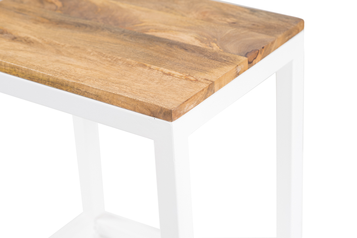 3er-Set Satztische ROCHELLE wei�es Holz und Metall