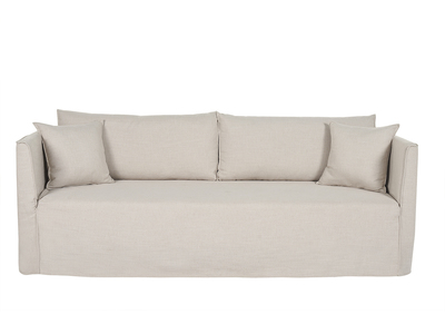 4-5-Sitzer-Sofa mit abnehmbarem Bezug aus beigem Stoff ADELE