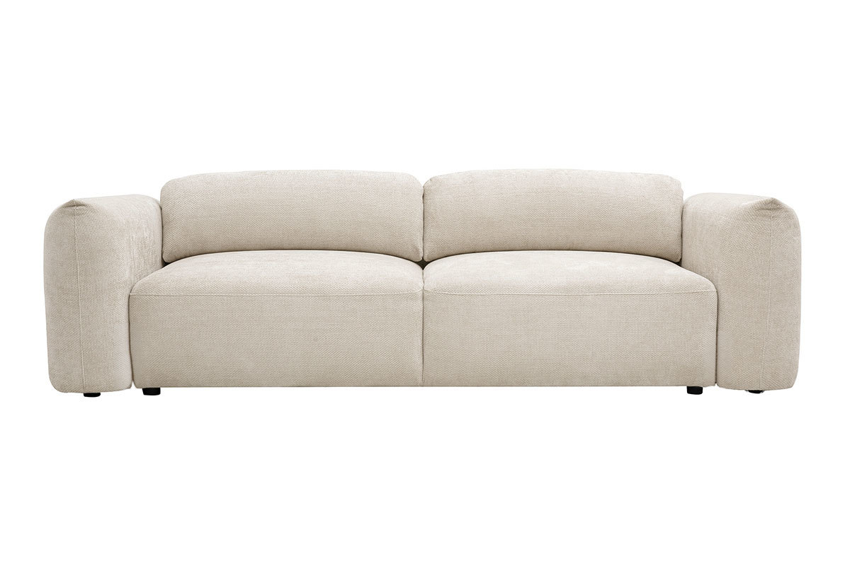 4-Sitzer Schlafsofa mit Stauraum in beigeem Samt Chenille Stoff SWELL