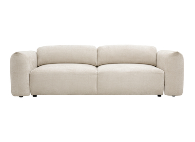 4-Sitzer Schlafsofa mit Stauraum in beigeem Samt Chenille Stoff SWELL