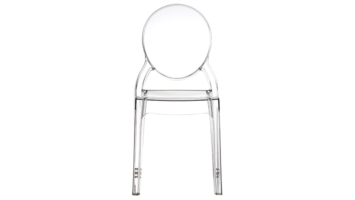 4er Set Design-Stühle oval transparent innen / außen LOUISON