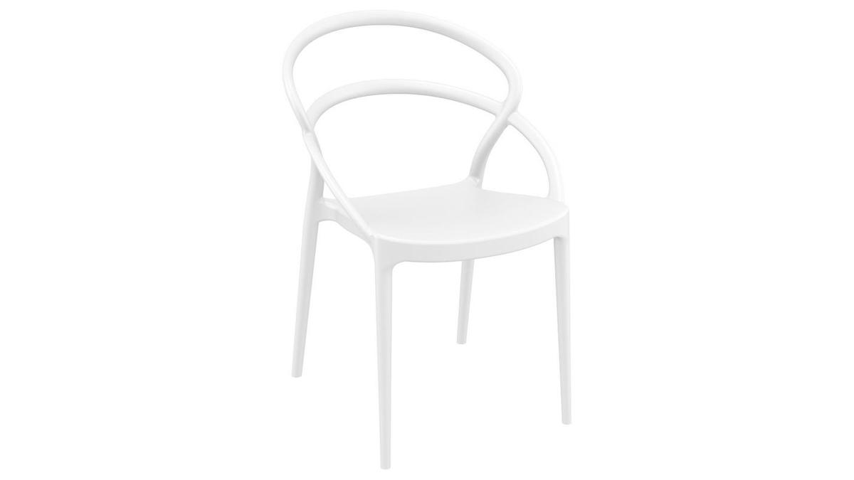 4er-Set Design-Stühle weißes PP COLIBRI