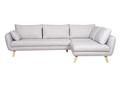 5-Sitzer skandinavisches Ecksofa hellgrau CREEP - 5-Sitzer skandinavisches Ecksofa hellgrau CREEP