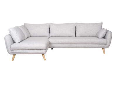 5-Sitzer skandinavisches Ecksofa hellgrau marmoriert CREEP