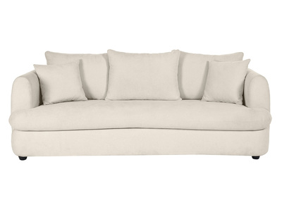 Abnehmbares 3-4-Sitzer-Designsofa in hellem beigefarbenem samtigem Stoff mit Bohnenform - SACHA