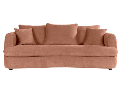 Abnehmbares Design-Sofa mit 3-4 Plätzen in Terrakotta-Veloursstoff im Bohnen-Design SACHA