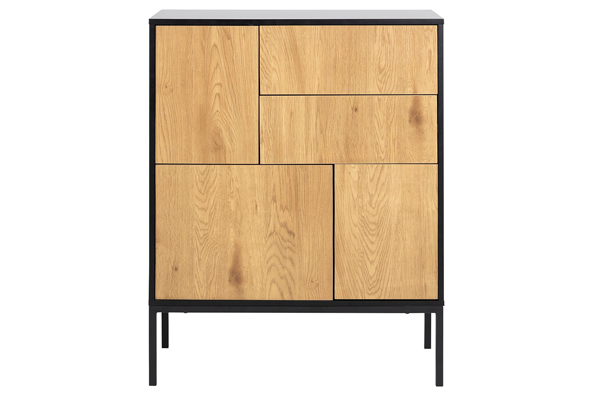 Anrichte im Industrial Style mit 5 Tren Metall und Holz TRESCA