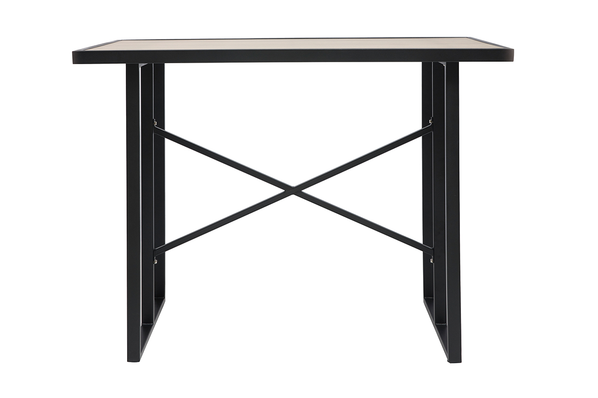 Auenstehtisch aus Metall und Glas mit Holzmuster QUITO