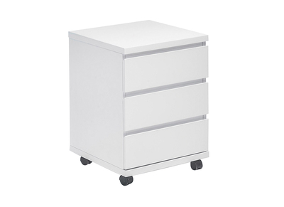 Aufbewahrungsbox auf Rollen in hochgl&auml;nzend wei&szlig;em Lack SKIVE