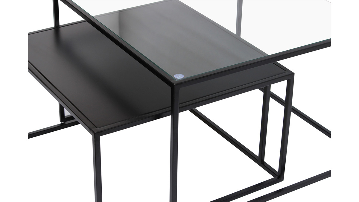 2-stufige Gebäckvitrine 60cm - Ausstellungstisch Mit Glasschiebetüren Schwarz