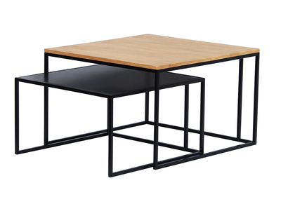 Ausziehbare Couchtische aus massivem Mangoholz und Metall TAHL