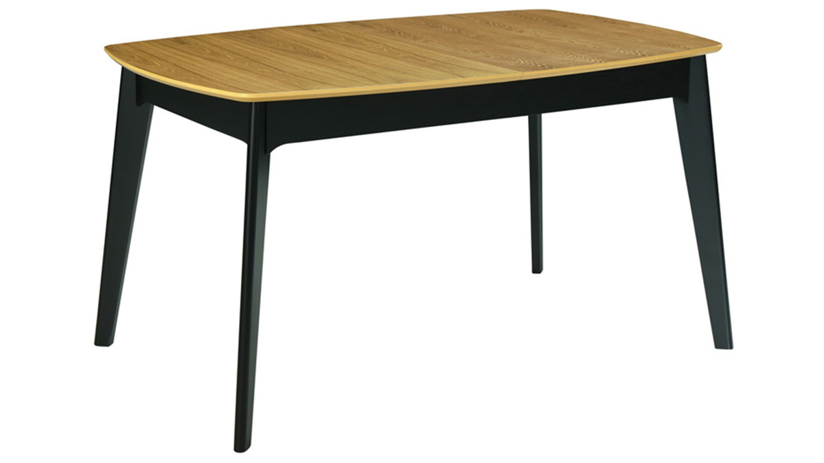 Ausziehbare Tischplatte aus schwarzen Furnier 140+40x90 cm MEENA