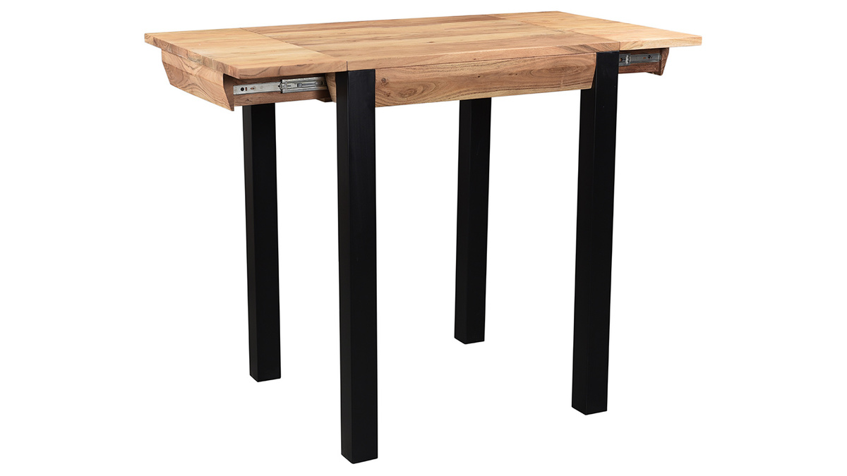 Ausziehbarer Bar-Tisch aus Akazie und Metall L80-135 cm TRAP
