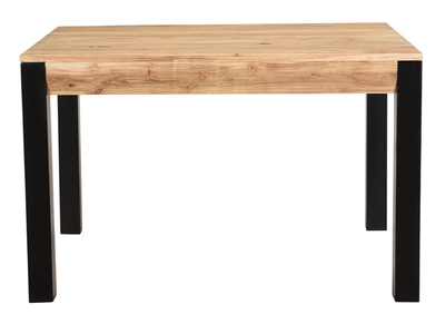Ausziehbarer Esstisch aus massivem Akazienholz und schwarzem Metall L120-210 cm TRAP - Ausziehbarer Esstisch aus massivem Akazienholz und schwarzem Metall L120-210 cm TRAP