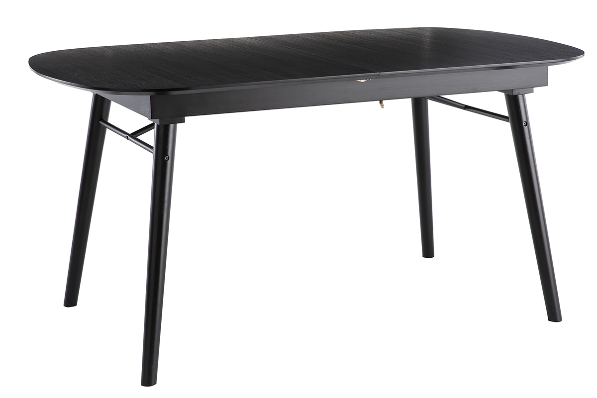 Ausziehbarer Esstisch aus schwarzem Holz L150-180 cm SHELDON