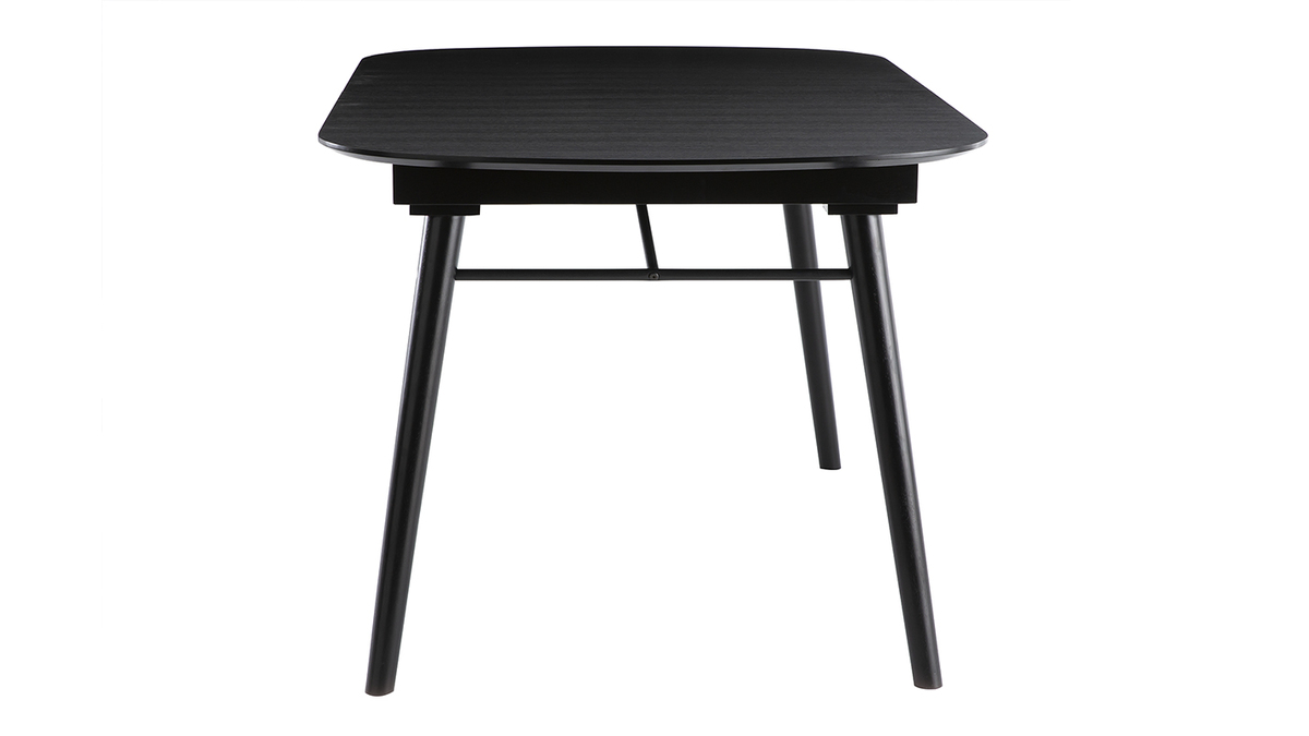 Ausziehbarer Esstisch aus schwarzem Holz L150-180 cm SHELDON
