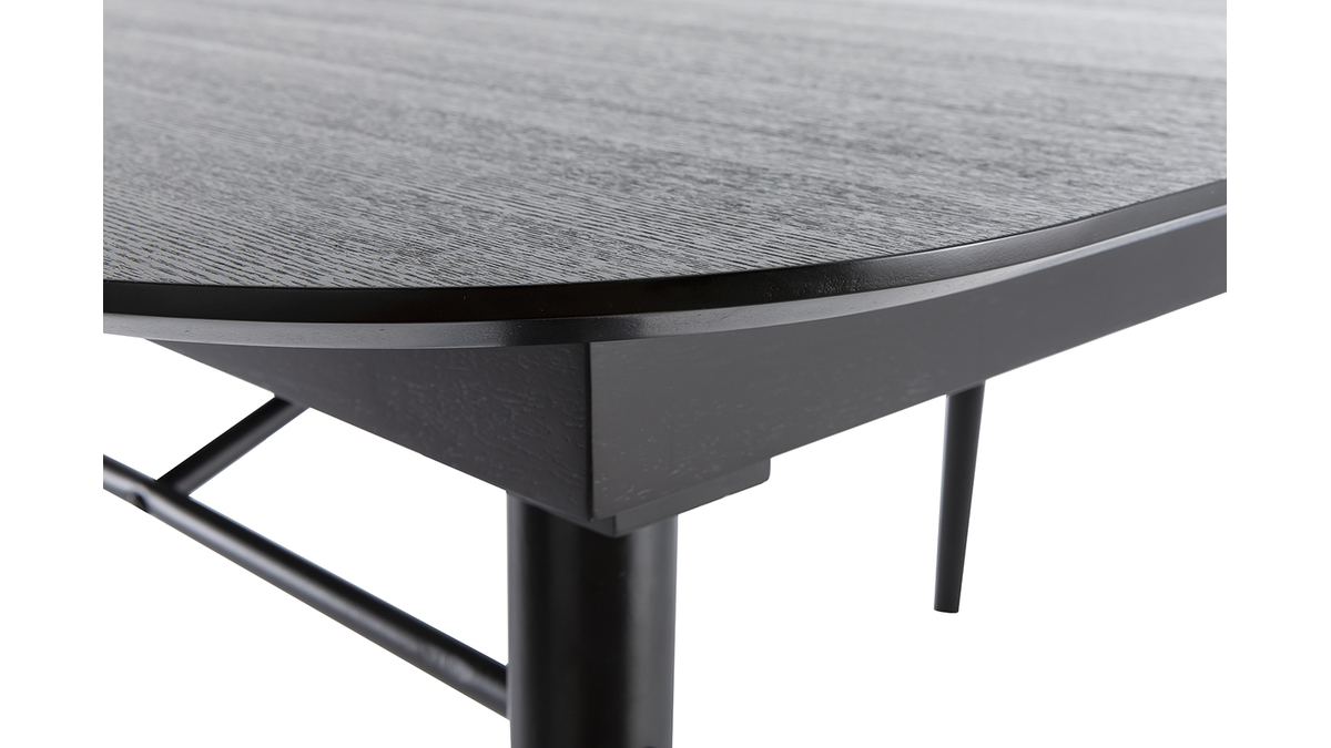 Ausziehbarer Esstisch aus schwarzem Holz L150-180 cm SHELDON