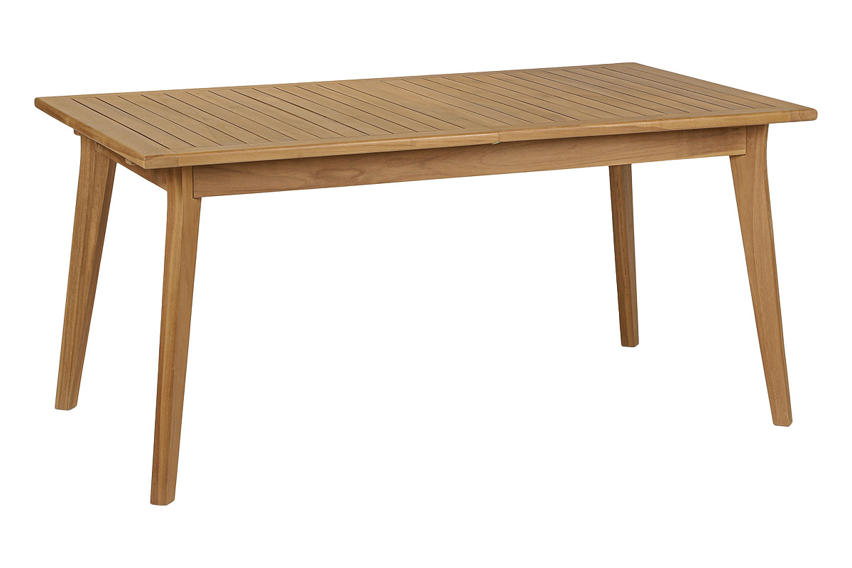 Ausziehbarer Gartentisch aus massivem Teakholz, 3/4-Ansicht, Ma�e L160-210 cm