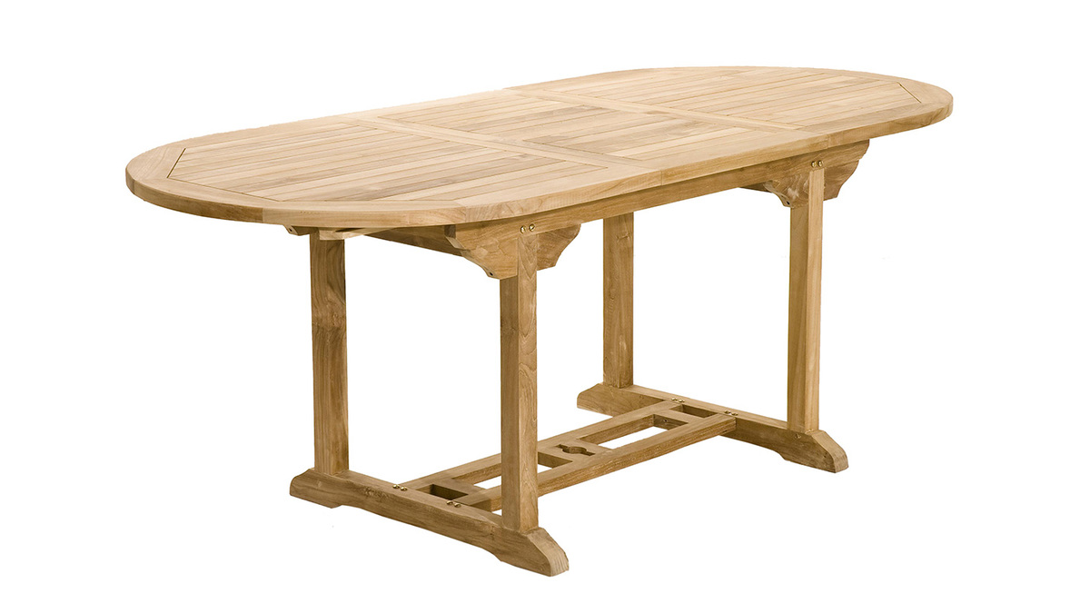 Ausziehbarer Gartentisch aus Teakholz 150/200 cm BORNEO