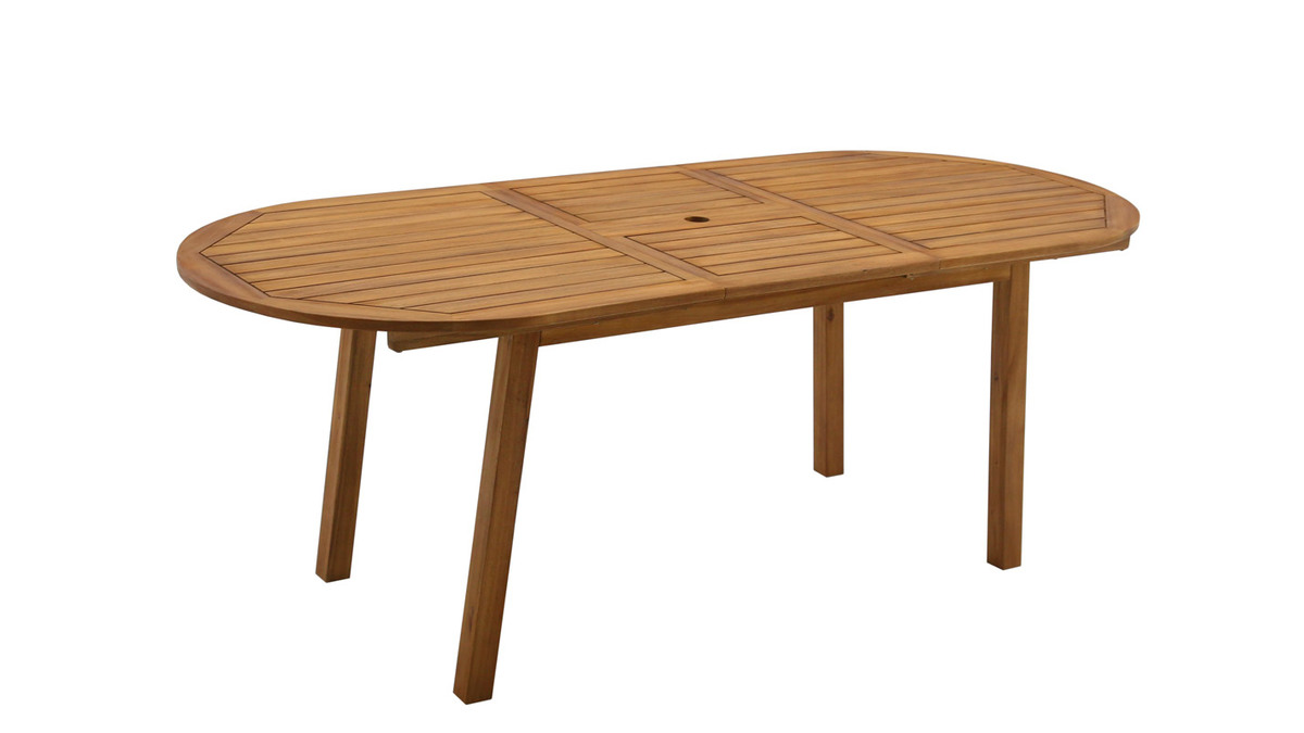 Ausziehbarer Gartentisch mit integrierter Verlngerung aus Massivholz B160-210 cm MAYEL