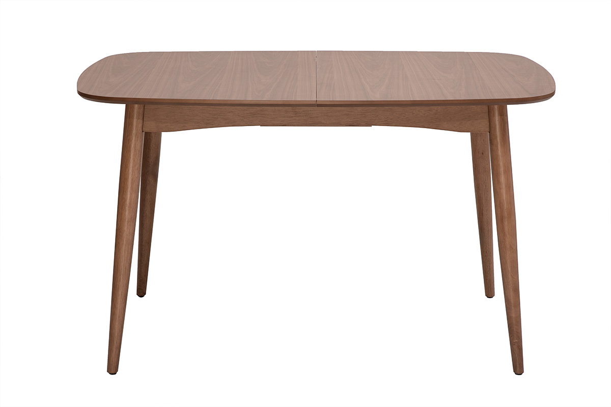 Ausziehbarer rechteckiger Esstisch aus dunklem Nussbaumholz L130-160 cm HELMA